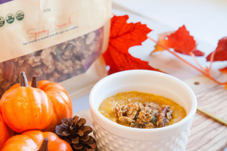 Pumpkin Soup topped with Pumpkin Spiced Granola
