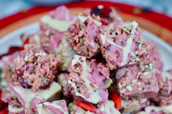 White Chocolate Covered Goji CranBerry Granola Bites