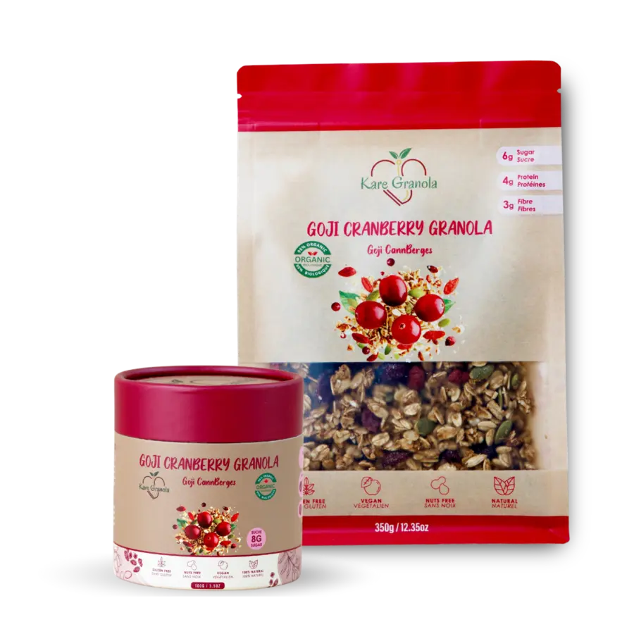 Goji CranBerry granola pouch and cup